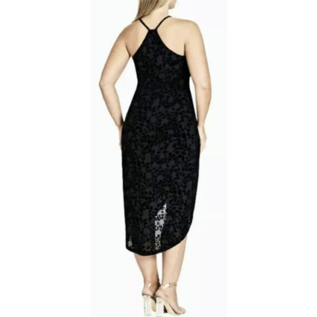 City Chic Large - Black Hi-Lo Dress