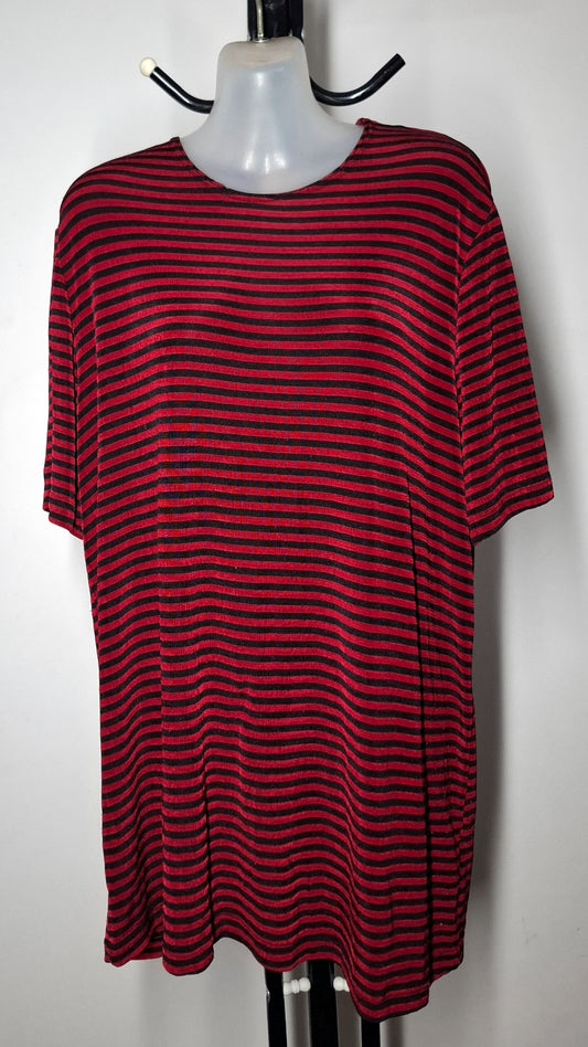 Size 24 - Red & Black Stretchy Top