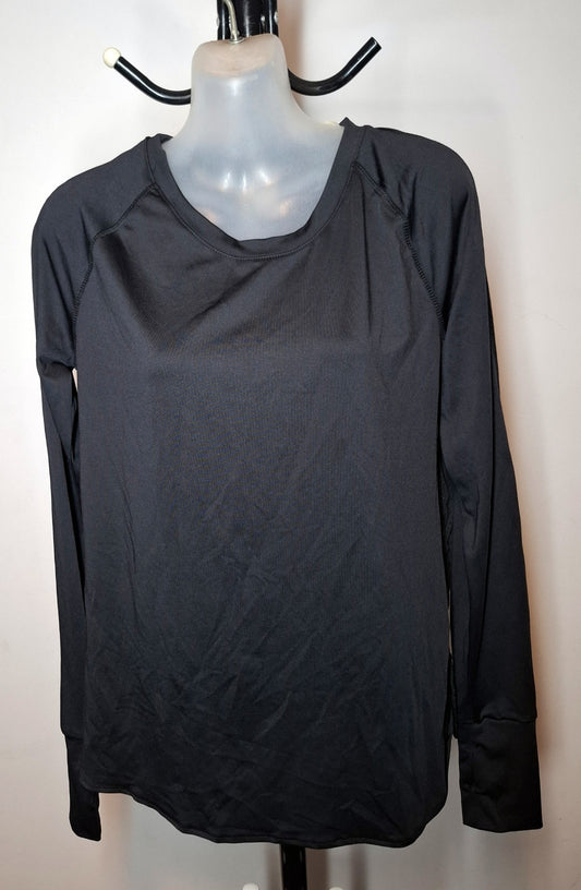 Size 8 - Black Long Sleeved Active Fitness Top - Brand New With Tags
