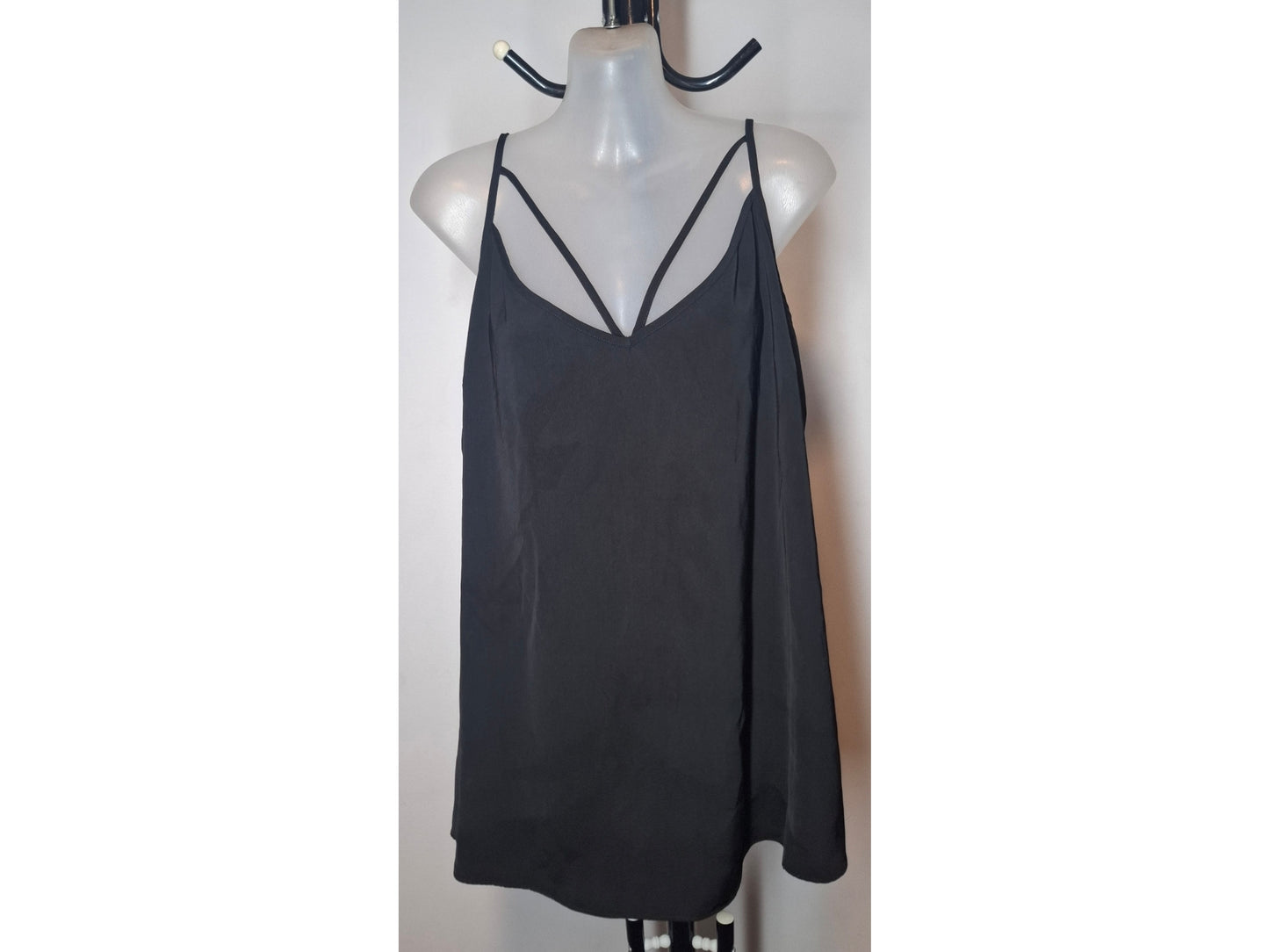 City Chic Medium - Black Strappy Cami Top