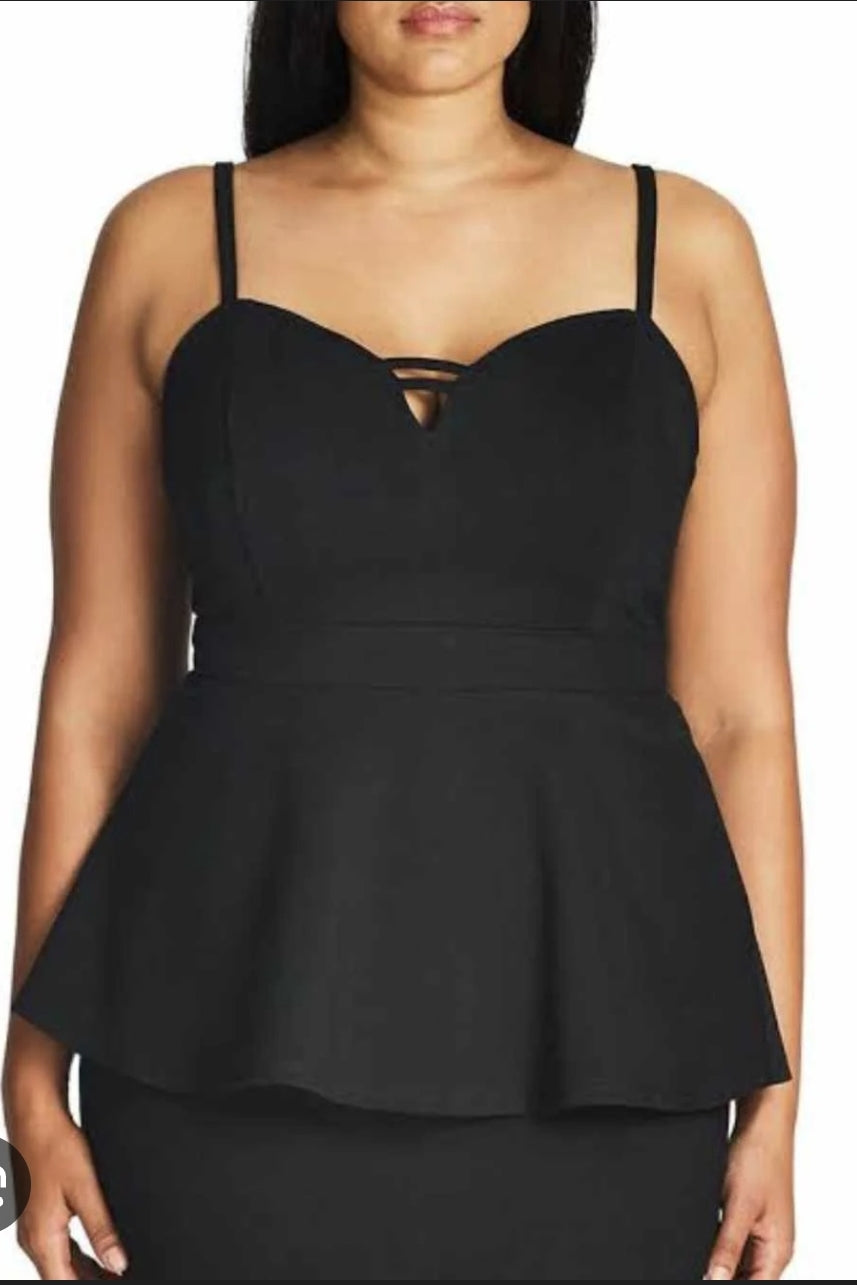 City Chic XS - RED Peplum Top