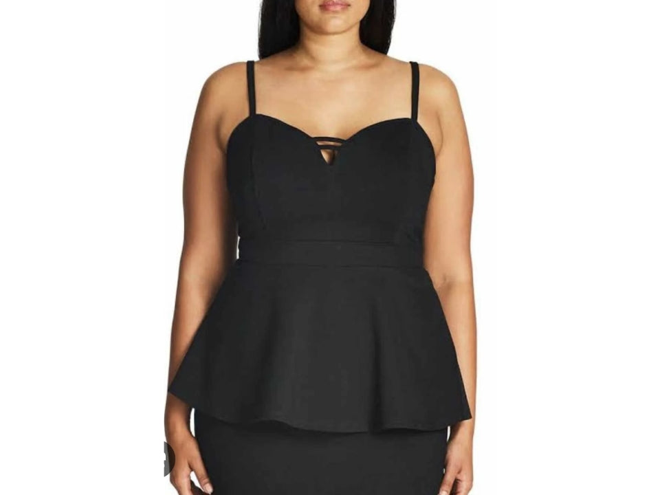 City Chic XS - RED Peplum Top