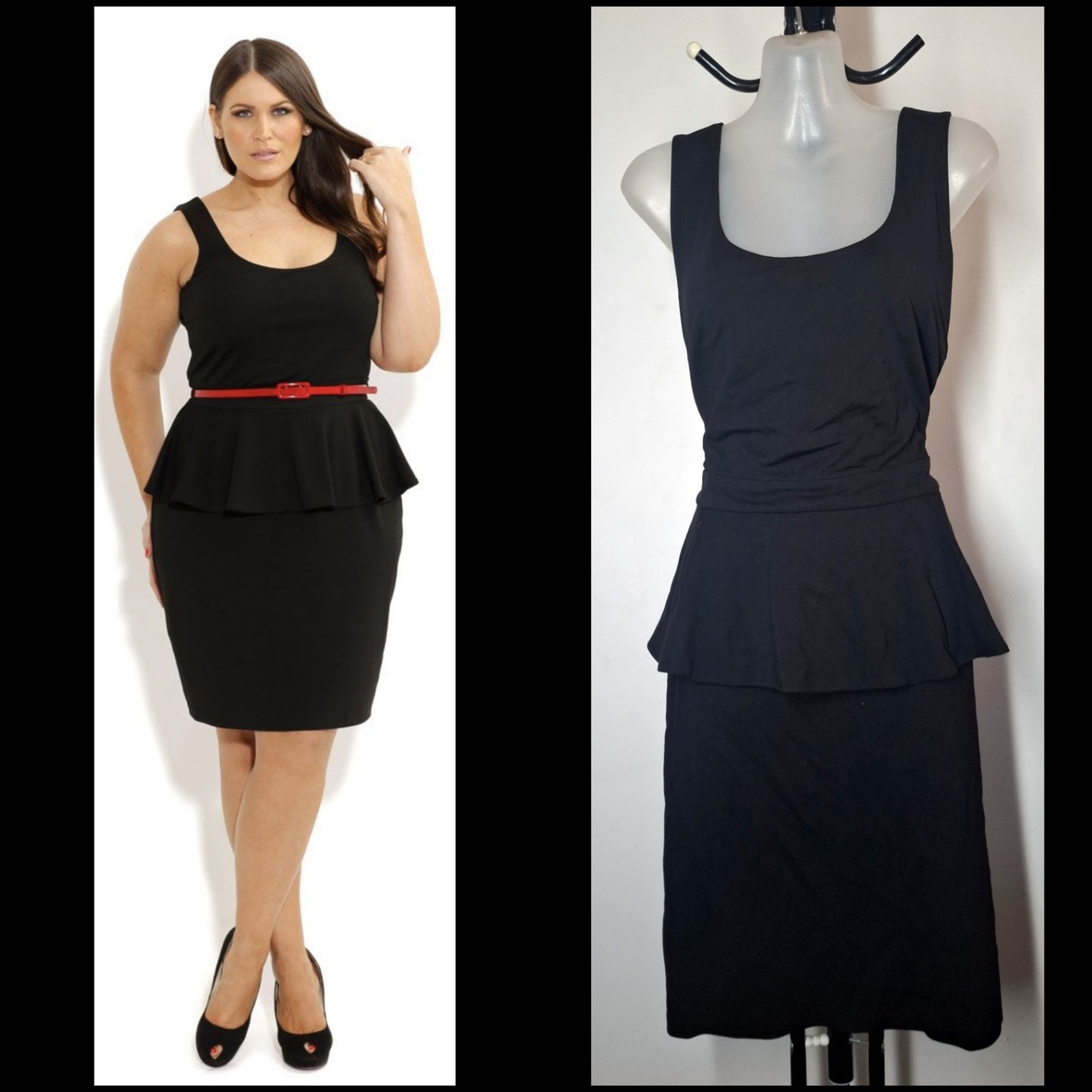 City Chic Medium - Black Peplum Dress