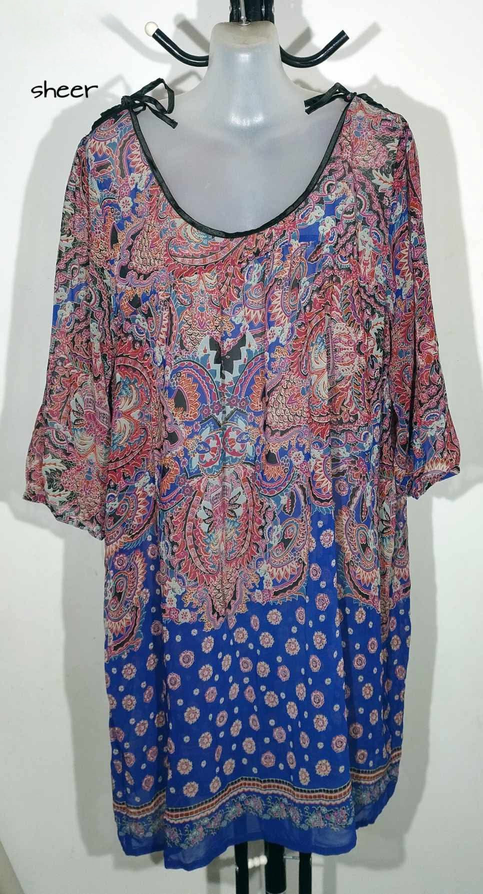 City Chic Medium - Sheer Paisley Tunic Top