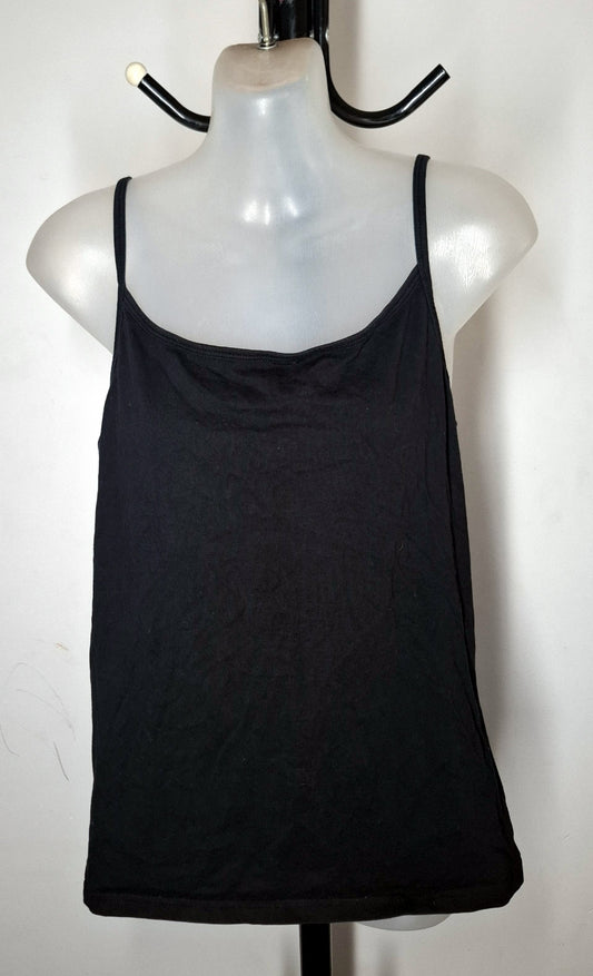 Size 18 - Black Stretchy Singlet Cami Top With Adjustable Straps
