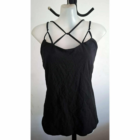 City Chic Medium - Black Strappy Top