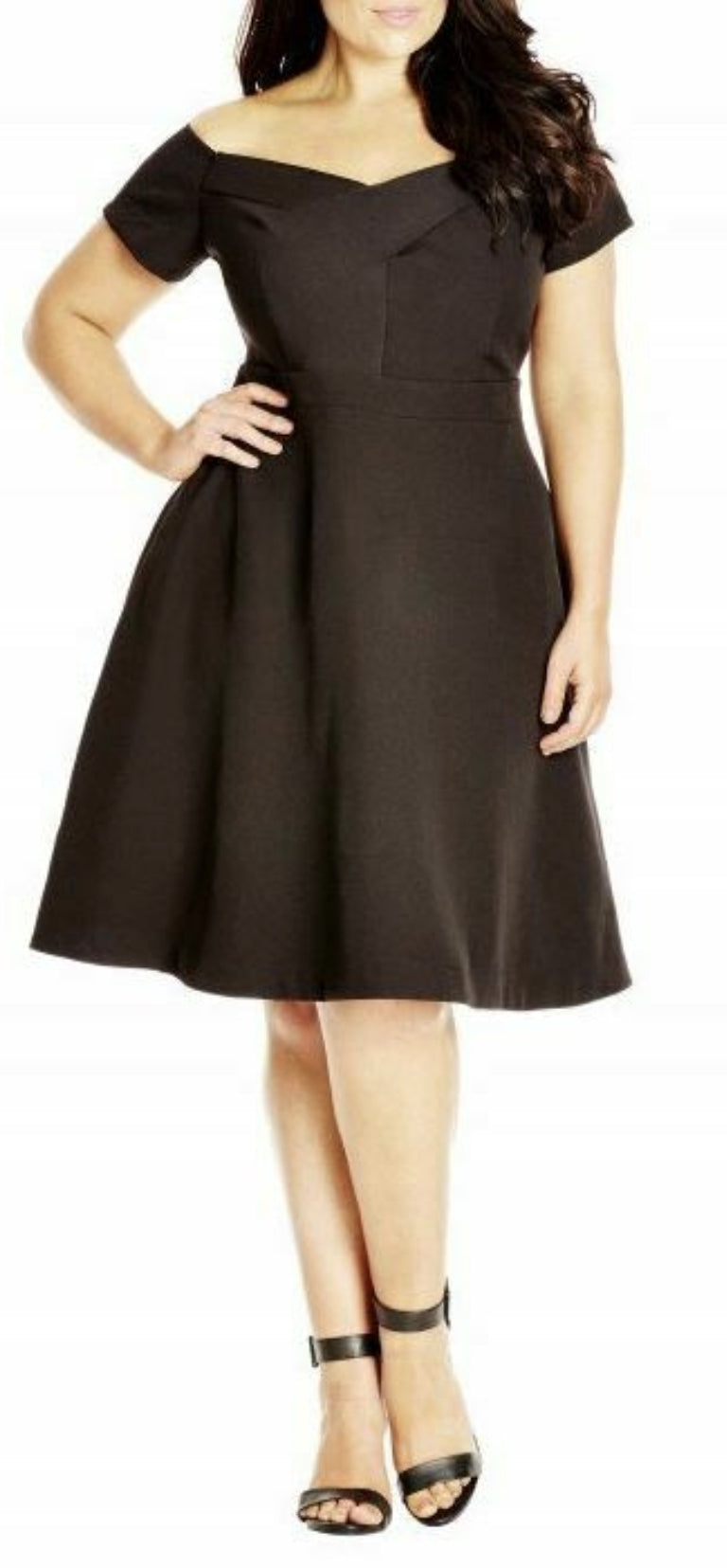 City Chic Medium - Off Shoulder Fit And Flare Dress