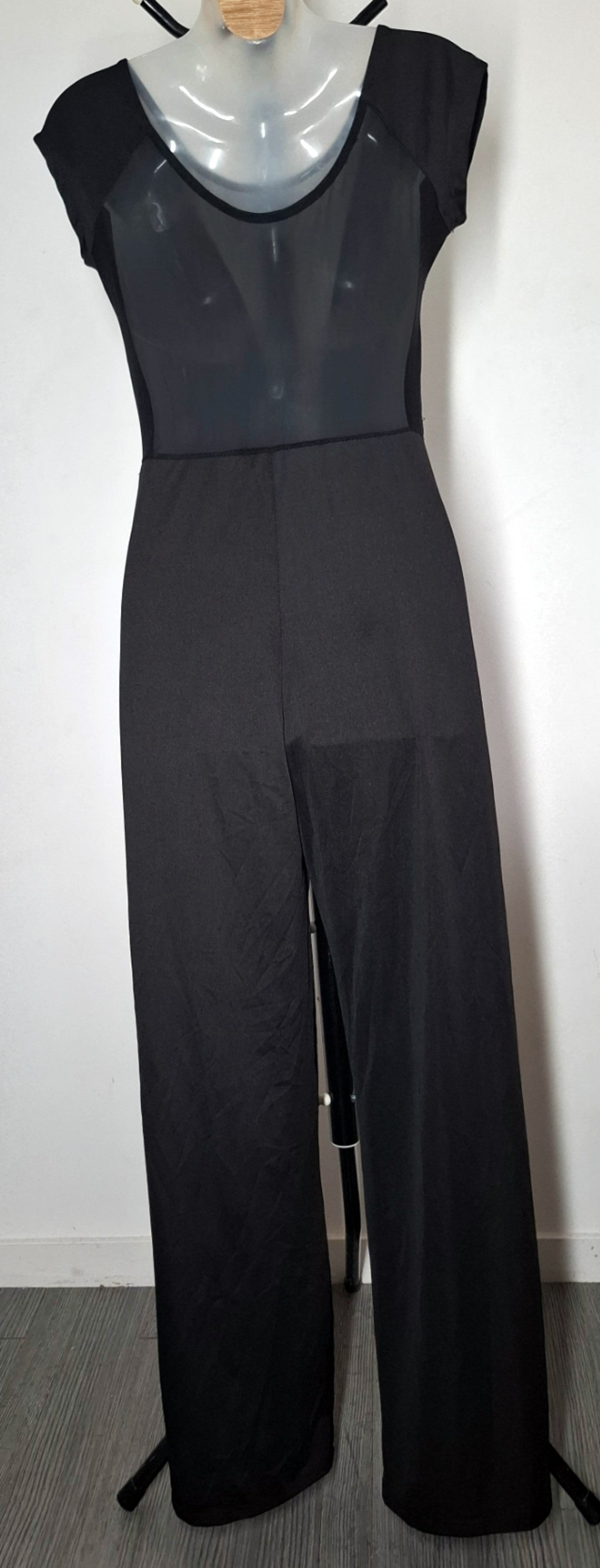 Size 10 - Black Mesh Split Leg Jumpsuit
