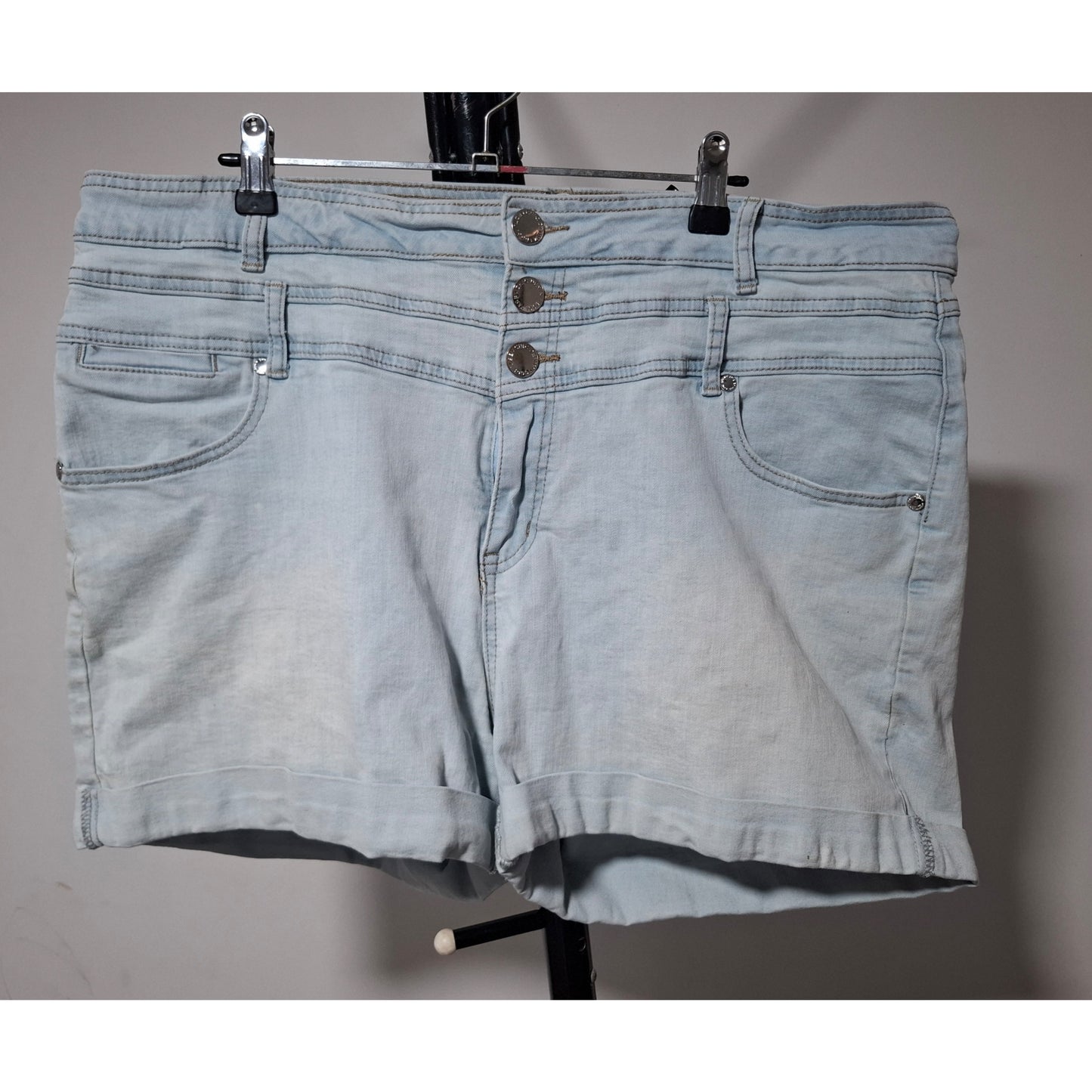 City Chic Large (20) - Stretchy High Rise Denim Shorts