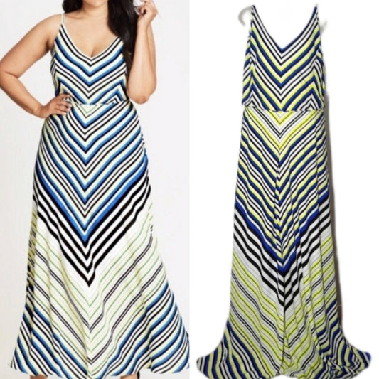 City Chic XL - Striped Maxi Dress