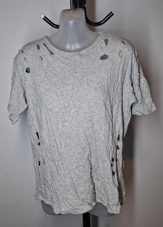 Size 12 - Gray Distressed Cutout T Shirt