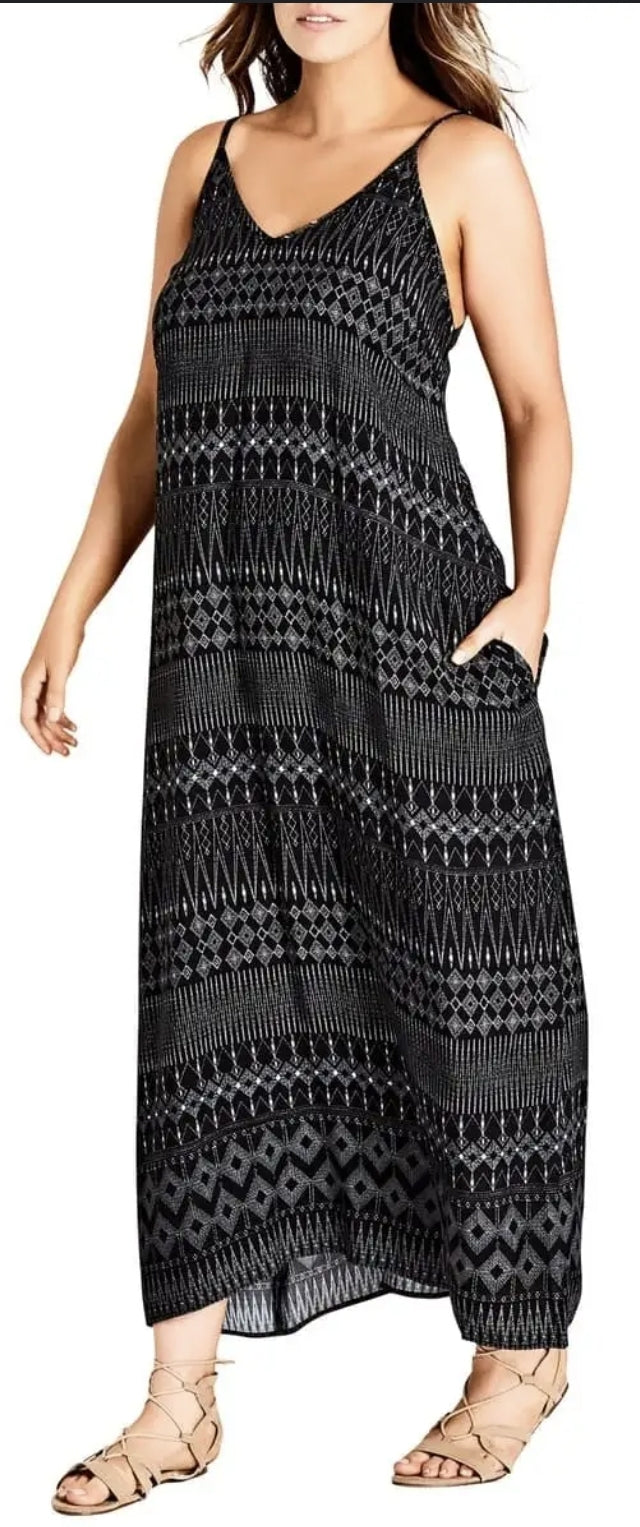 City Chic Medium - Maxi Dress With Pockets