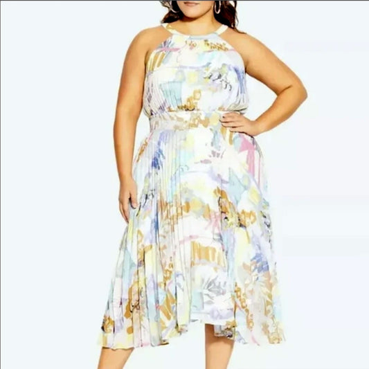 City Chic XL - Pleated Halter Dress