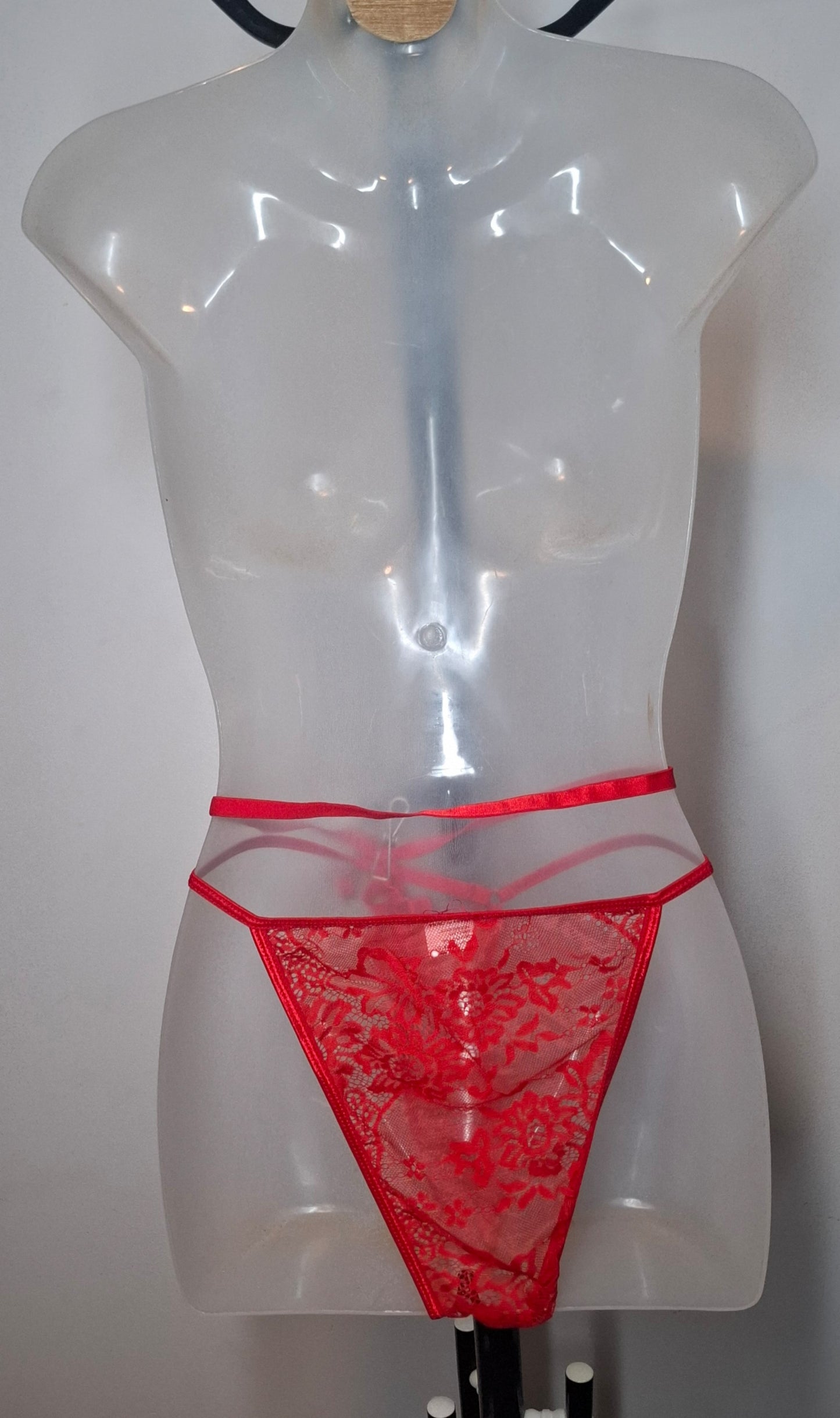 Size 18 - Red Lace Strappy Underwear - Brand New