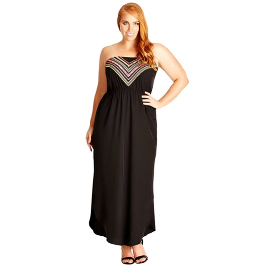 City Chic Medium - Strapless Maxi Dress - Brand New With Tags