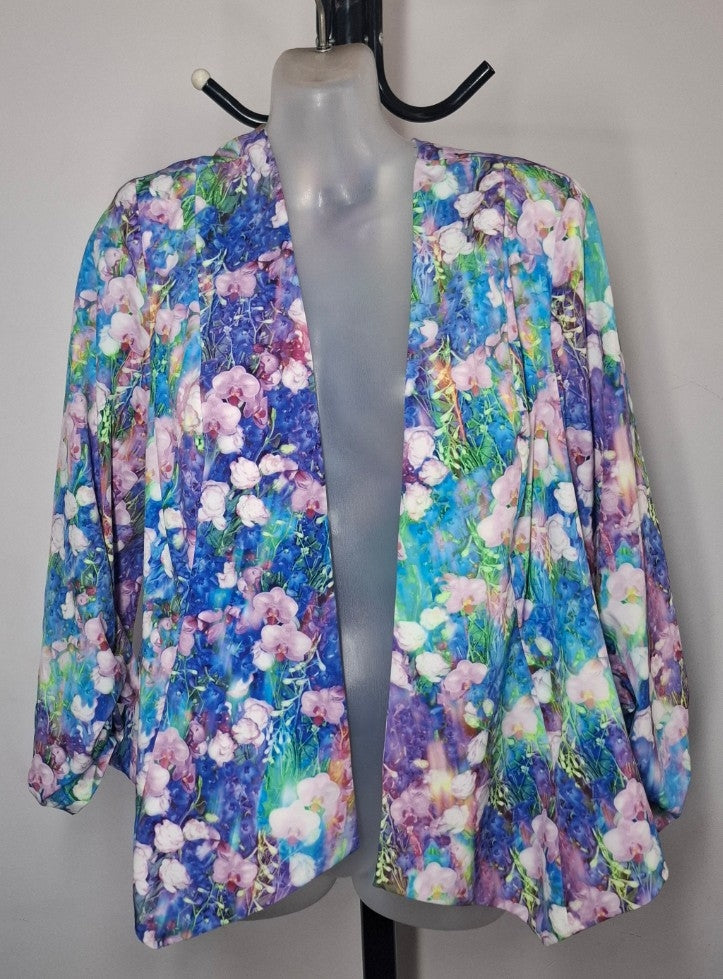 City Chic XS - Floral Lightweight Drapey Blazer Jacket