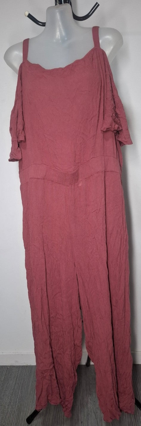 City Chic Medium - Wide Leg Cold Shoulder Jumpsuit