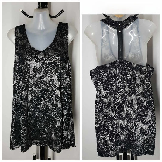 City Chic Medium - Lace Racerback Top