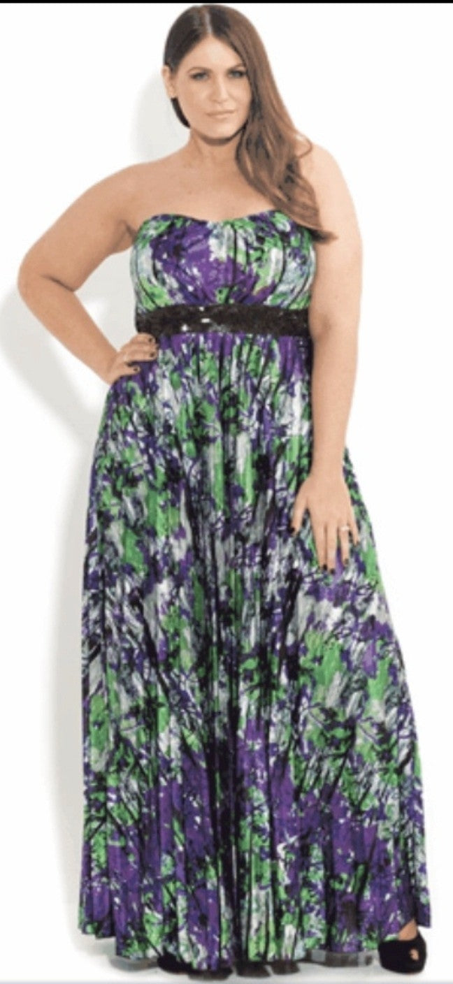 City Chic XS Strapless Maxi Dress
