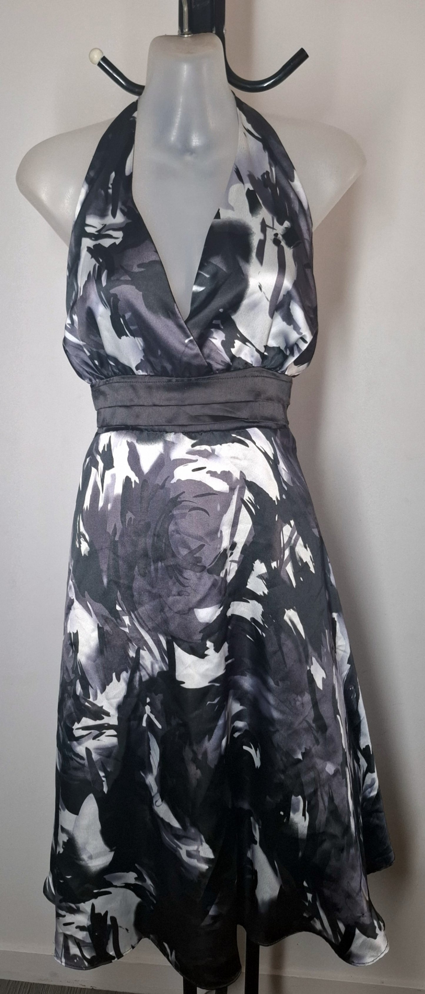 City Chic Large - Satin Halter Dress With Tulle