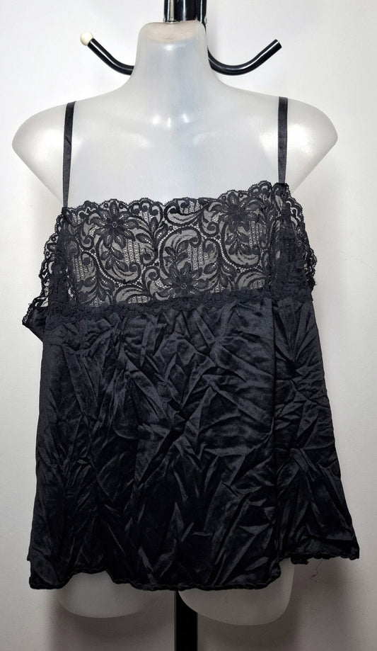 Size 24 - Black Lace Satin Top