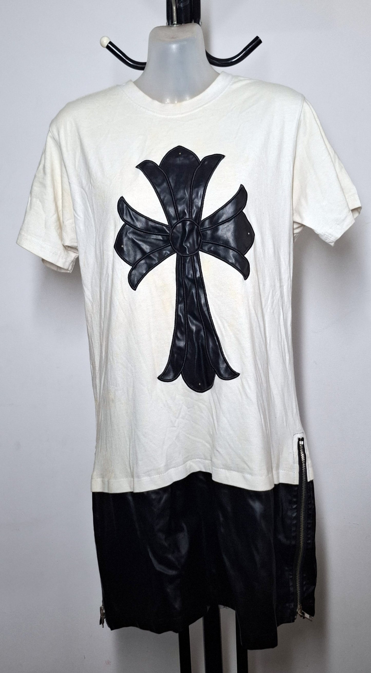 Size 12 - Zip Side Faux Leather Tunic Top Dress