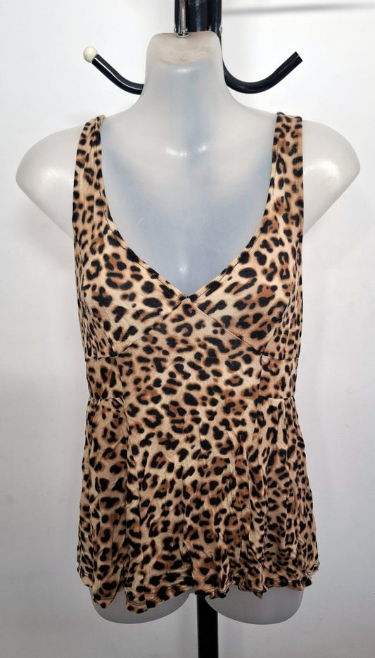 Size 12 - Leopard Print Zip Racerback Top