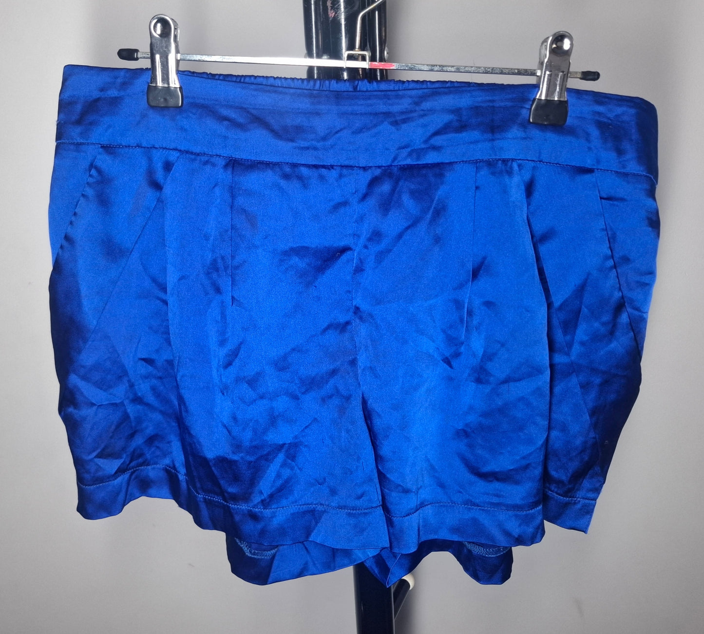 Size 12 - Royal Blue Stretchy Elastic Waist Shorts With Pockets