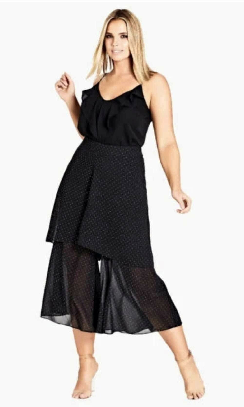 City Chic Medium - Black Skirt Pants