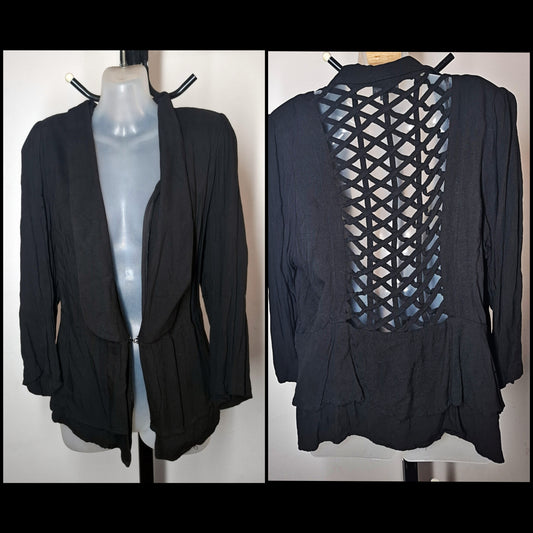 City Chic Medium - Black Cutout Back Jacket