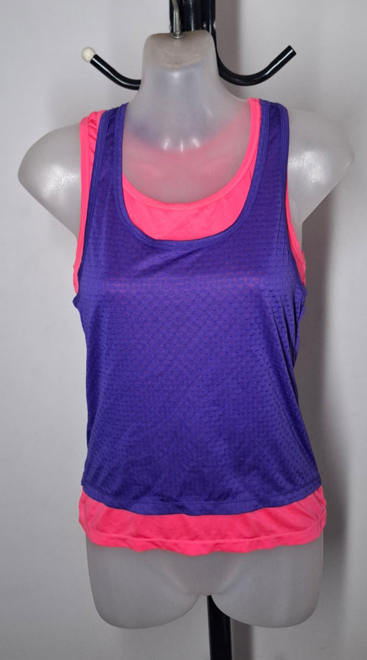 Size 8 - Hot Pink & Purple Racer Back Gym Top