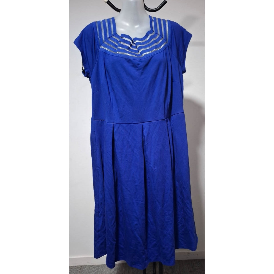 City Chic Medium - Blue Off Shoulder Dress
