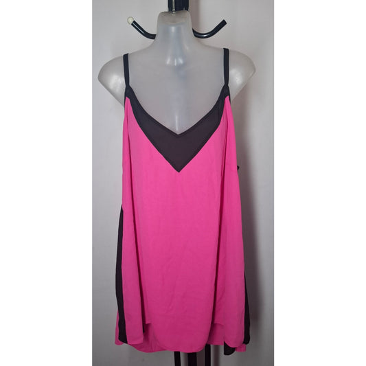 City Chic Large - Pink & Black Cami Top - Brand New With Tags