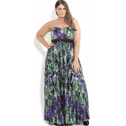 City Chic XS Strapless Maxi Dress