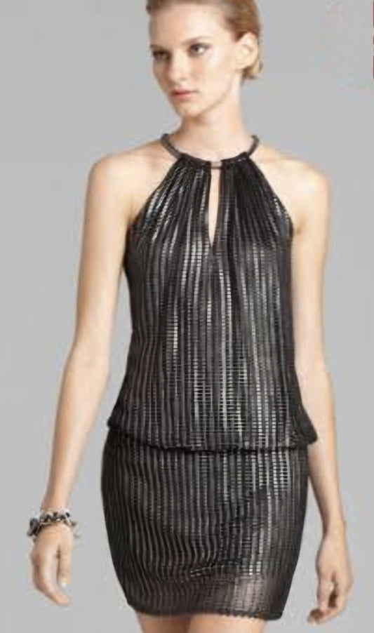 City Chic Small - Metallic Peekaboo Halter Dress