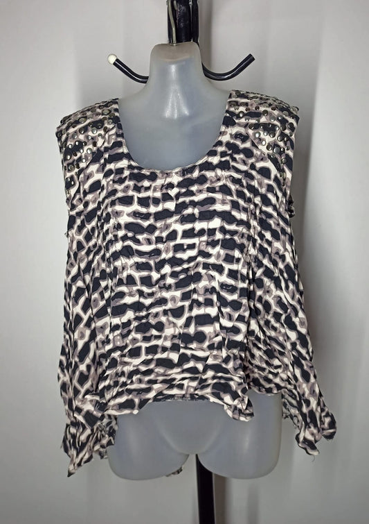 Size 18 - Leopard Print Hi-Lo Top With Studs