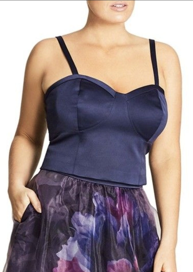 City Chic Medium - Navy Crop Top