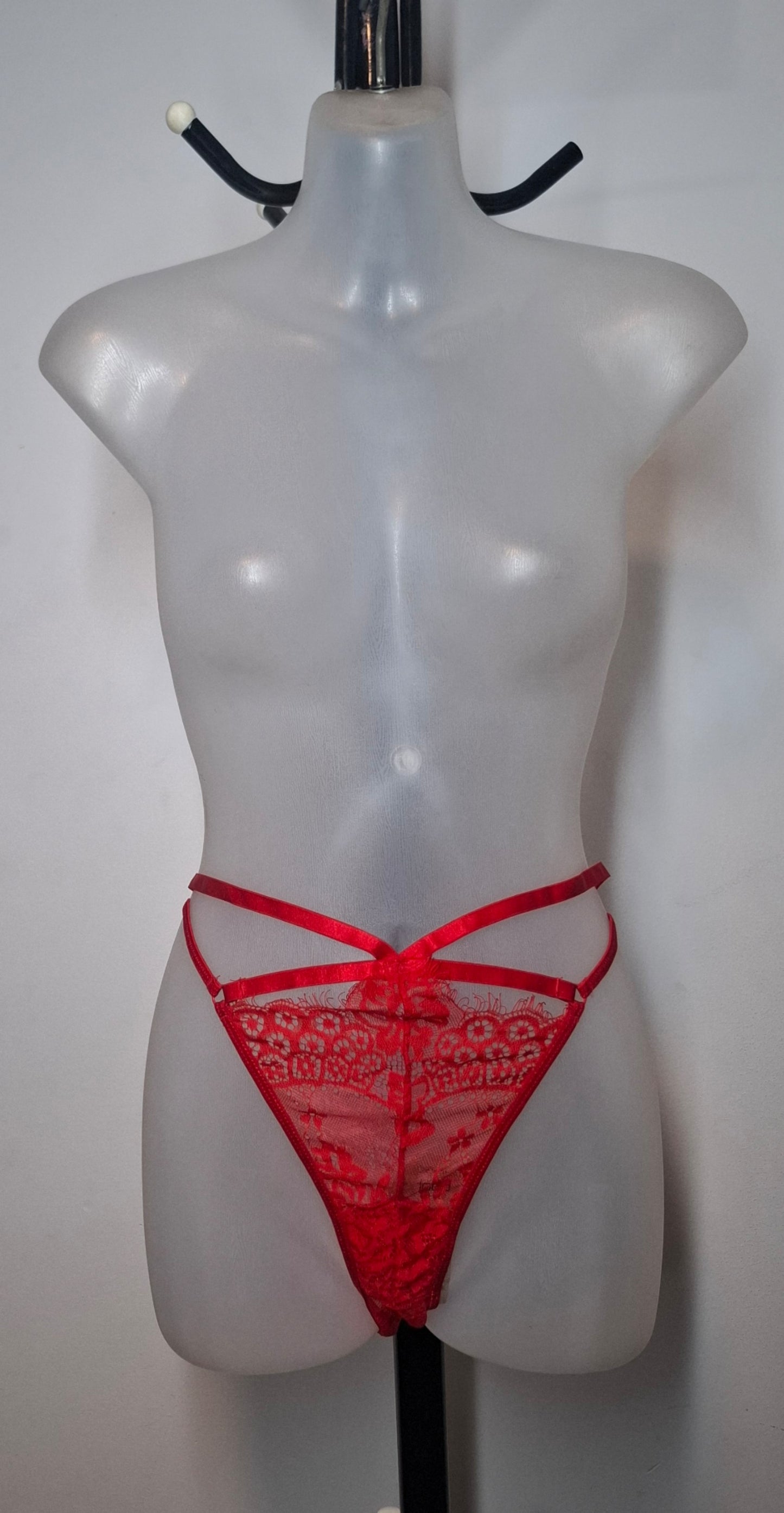 Size 18 - Red Lace Strappy Underwear - Brand New