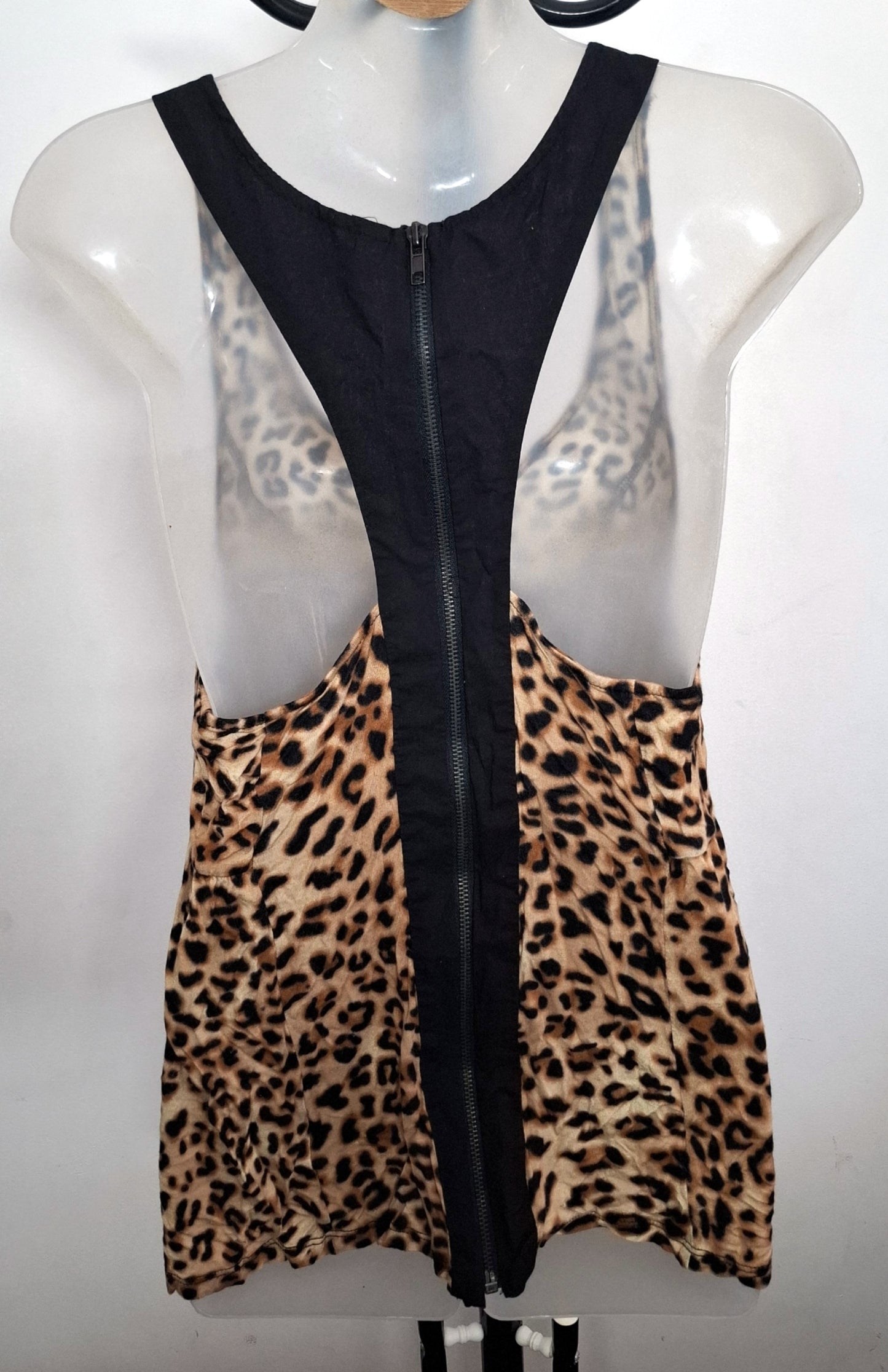 Size 12 - Leopard Print Zip Racerback Top