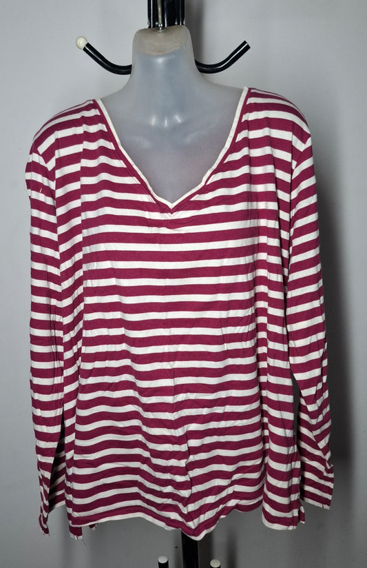 Size 26 - Stretchy Cotton Striped Top With Sleeves