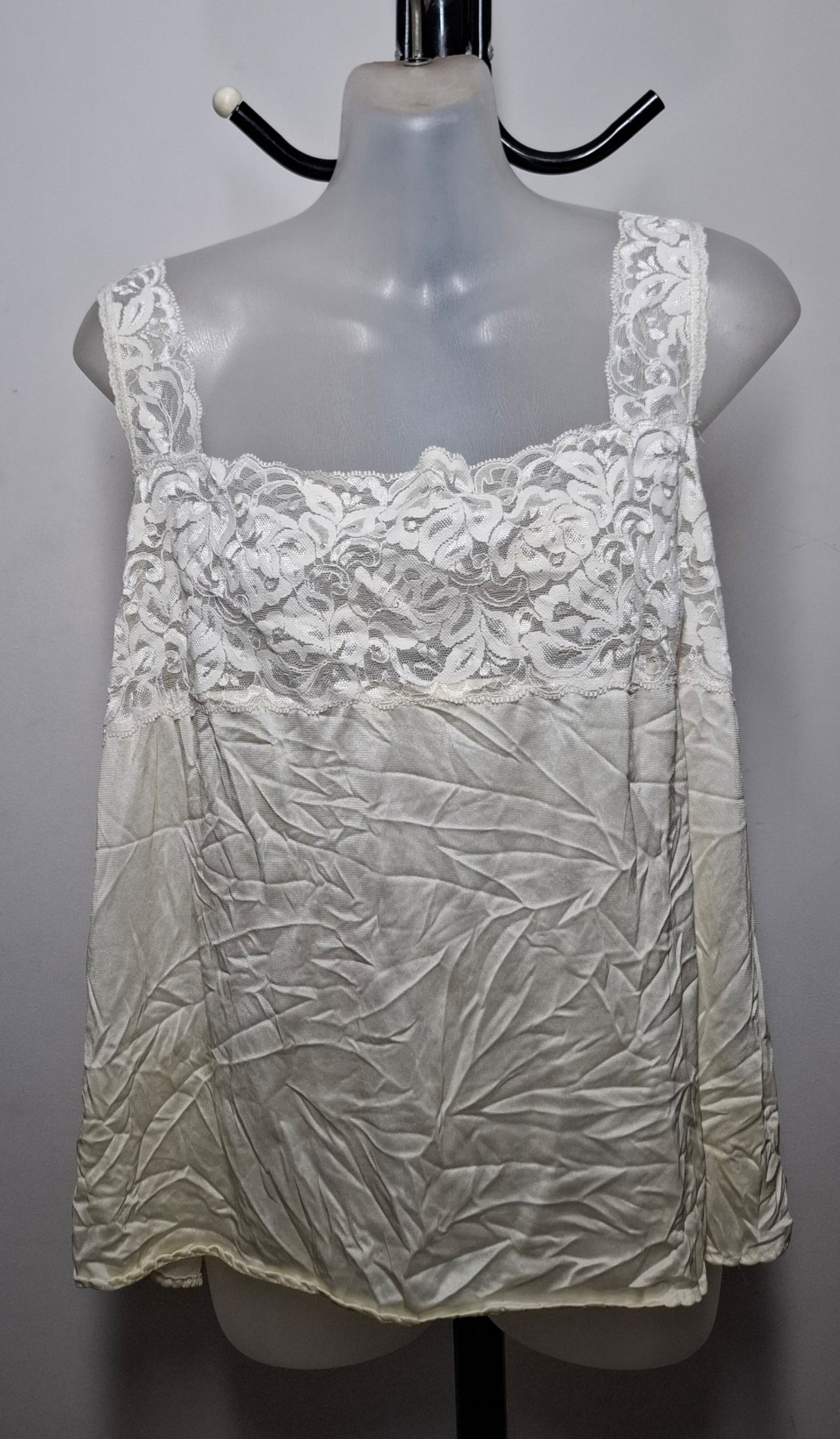 Size 24 - White Lace Satin Top