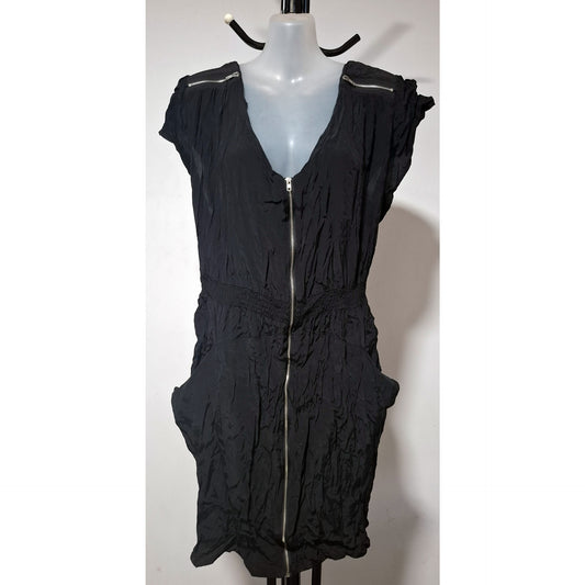 City Chic Large - Black Zip Tunic With Pockets