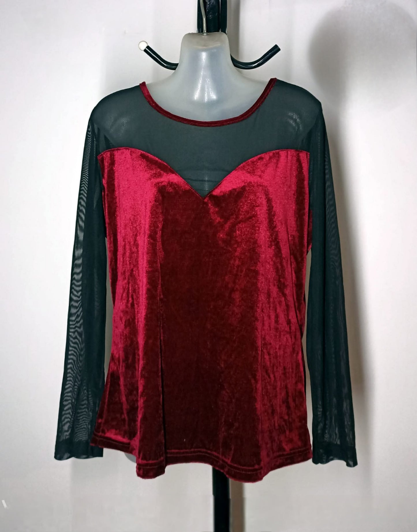 Size 20 - Velvet Mesh Long Sleeve Top