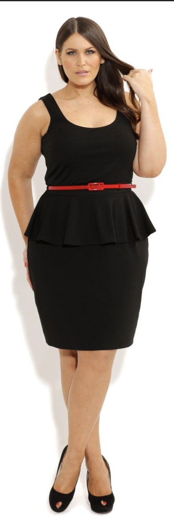 City Chic Medium - Black Peplum Dress
