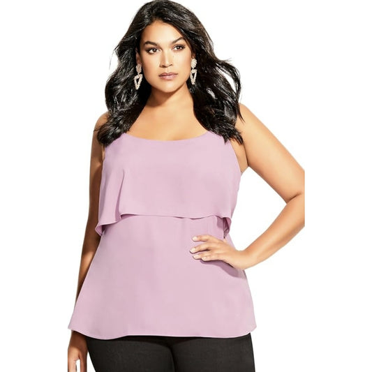 City Chic Medium - Ivory Cami Top With Adjustable Straps