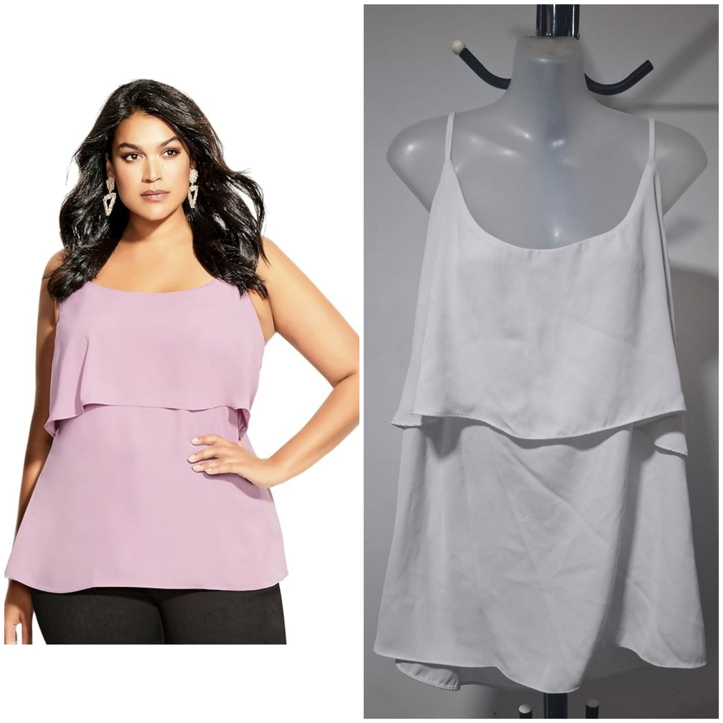 City Chic Medium - Ivory Cami Top With Adjustable Straps