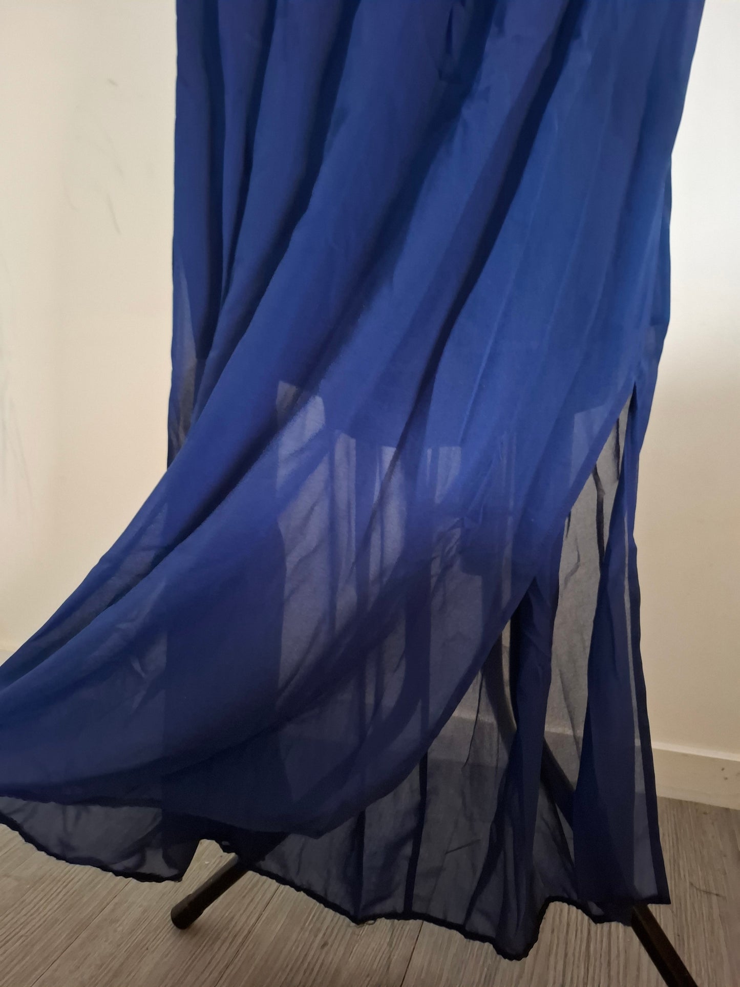 City Chic XS - Navy Chiffon Overlay Peekaboo Halter Neck Maxi Dress