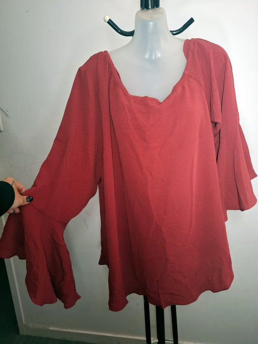 City Chic Medium - Off Shoulder Bell Sleeve Top