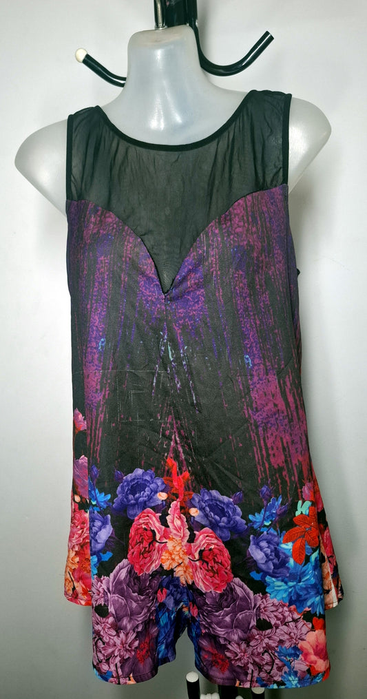 Size 12 - Mesh Floral Playsuit - FREE