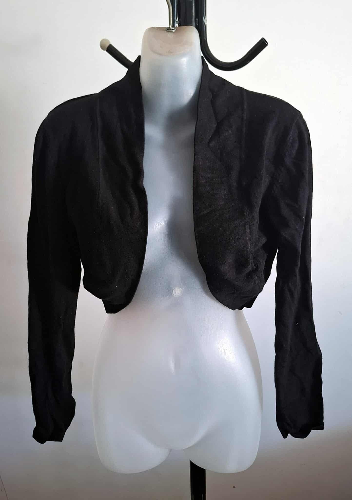City Chic XS - Black Crop Cardigan Bolero Shrug